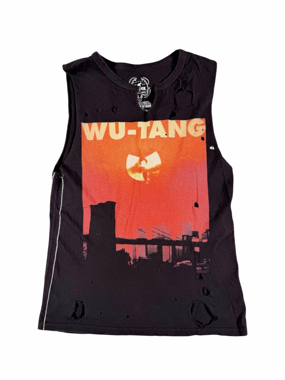 Trunk Ltd Wu-Tang Graphic Distressed Muscle Tank Black Size Small